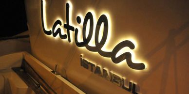 Lüks Yat Tabelası, Lüks Yat İsmi, Işıklı Lüks Yat Tabelası, Işıklı Tekne Tabelası, Işıklı Tekne İsmi