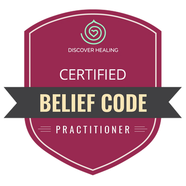 Certified Belief Code practitioner badge from Discover Healing.