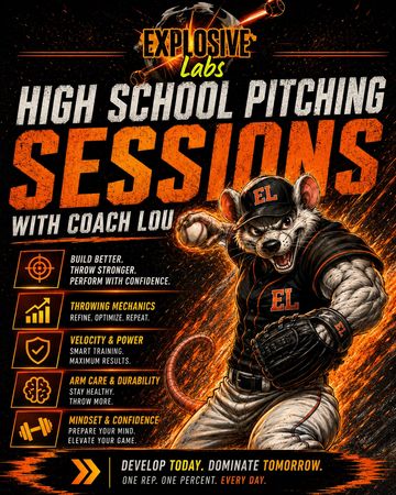 High school pitching sessions with Coach Lou by Explosive Labs.