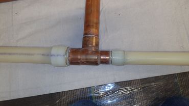 Copper pipe and PEX connection