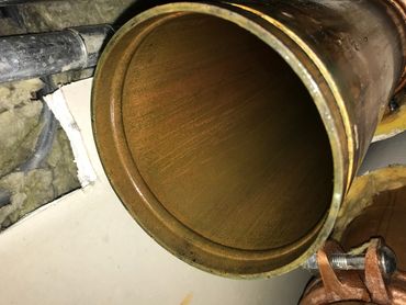 Grooved copper pipe.