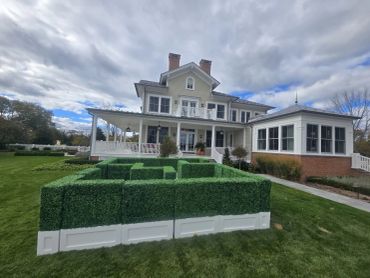 Rental of 4' boxwood hedge, arranged as a maze for private at a residence.