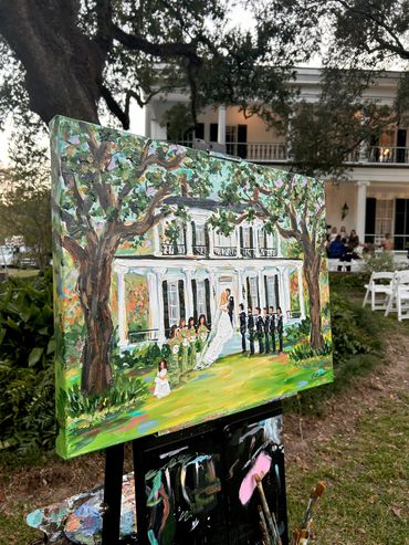 Live wedding painting reception
Louisiana
Mississippi
Wedding Artist
Plein air Ceremony