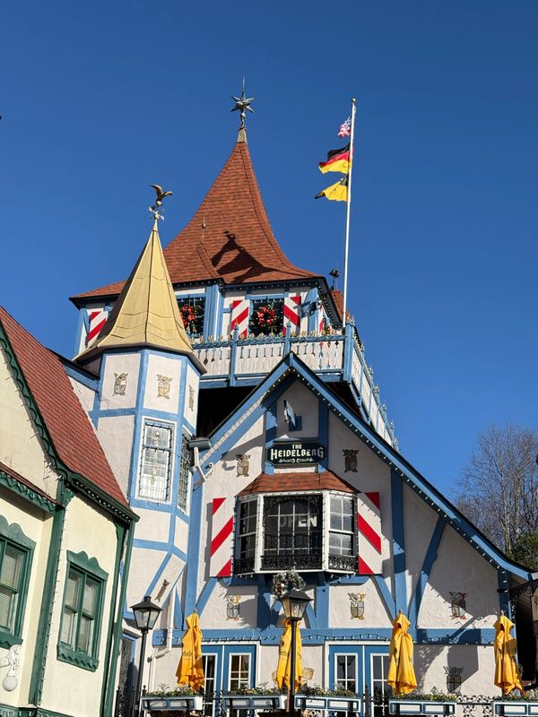 Bavarian-style architecture in downtown Helen, Georgia near Monarch's Roost