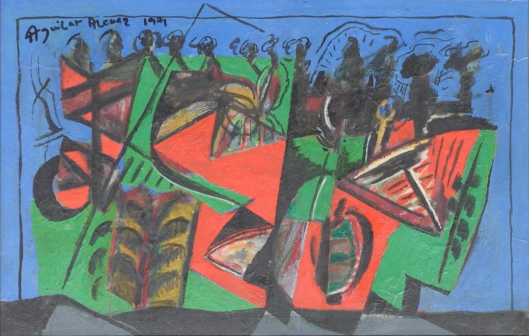 Federico Aguilar Alcuaz
"Untitled"
Oil on Canvas
11 2/8in x 17 2/8in or 28.2cm x 43.4cm
1971