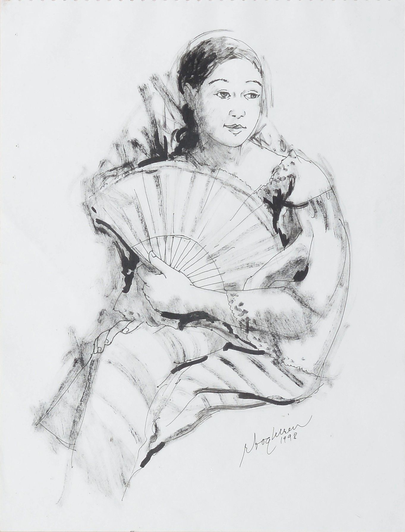 Remy Boquiren
Yumi
Ink wash
12in x 9in or 30.4cm x 22.7cm 
1998