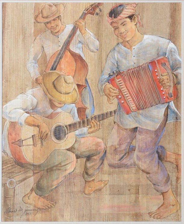 Alvaro M. Jimenez
"Musikeros"
Acrylic on Banana Stalk
22in x 18in or 56cm x 45.70cm
2016