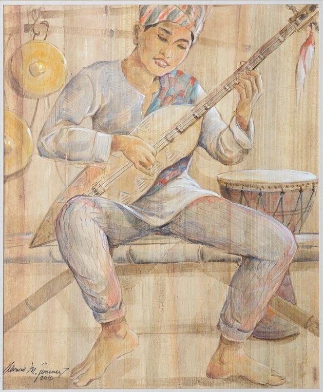 Alvaro M. Jimenez
"Kudyapi"
Acrylic on Banana Stalk
22in x 18in or 56cm x 45.70cm
2016