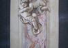 Trompe l'oeil cherubs over marble background