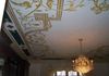 Stenciled ceiling with metallic accents