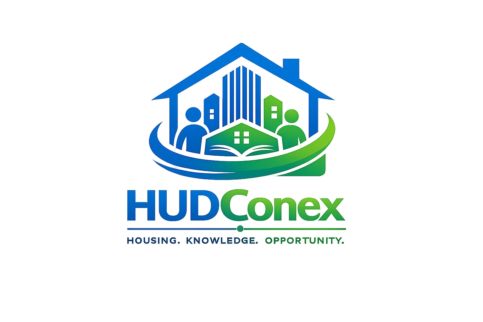 Logo for HUD Conex promoting housing and opportunity.