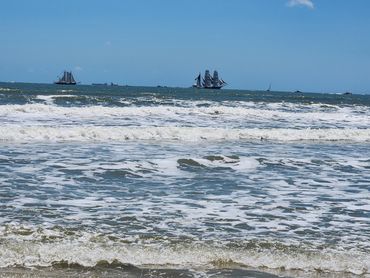 The day before the festival the tall ships participating would parade into harbor - quite a sight.