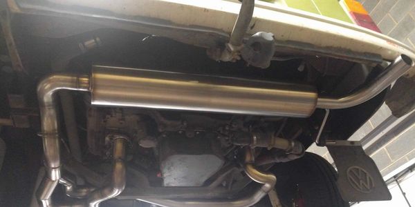 subaru vw bay window spiltscreen t25 vanagon exhaust
