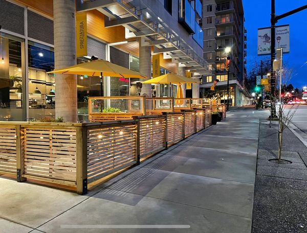 Sidewalk restaurant Patio railing