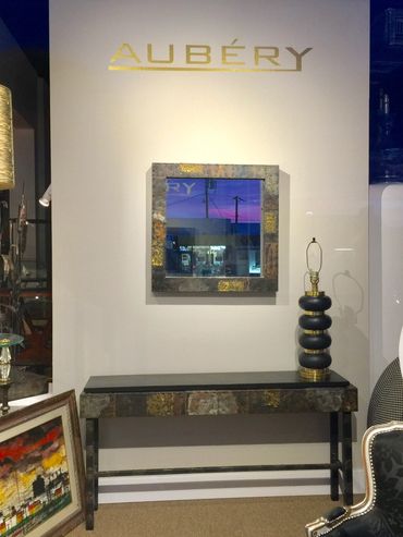 Circa 1970s Patchwork Mirror, and Console by Paul Evans for Directionals  @ AUBERY Miami, Sold