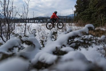 rental bike in jasper winter fat bike snow fun thing to do