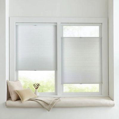 Cordless, top down-bottom up honeycomb shade.