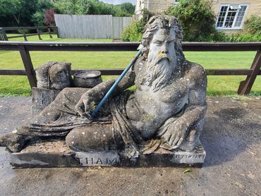 Old Father Thames statue, St John's Lock, Lechlade, Oxfordshire, UK