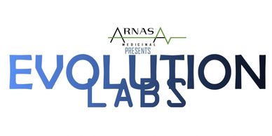 Logo of Arnas Medicinal presenting Evolution Labs in stylized text.