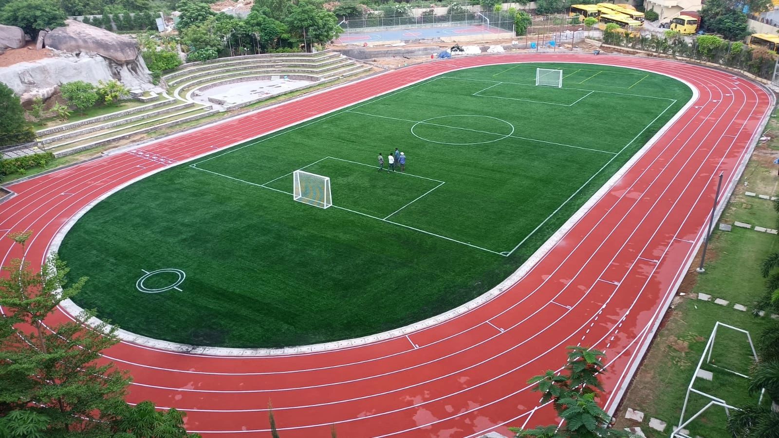 Athletic Track at Keystone school  designed by Mr.KSL Prasad, consultant of Dolphin Enterprise.