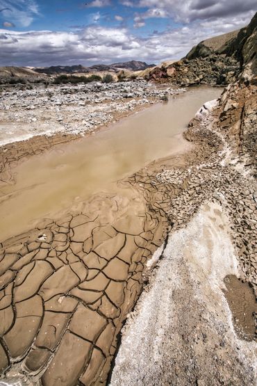 Flash flood in a desert wash, Anza-Borrego Park.
