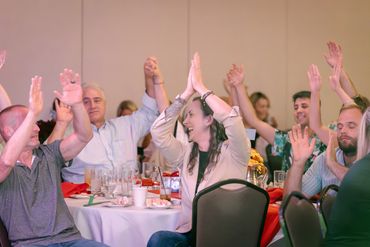 Guests enjoying the 2025 Dueling Pianos fundraiser