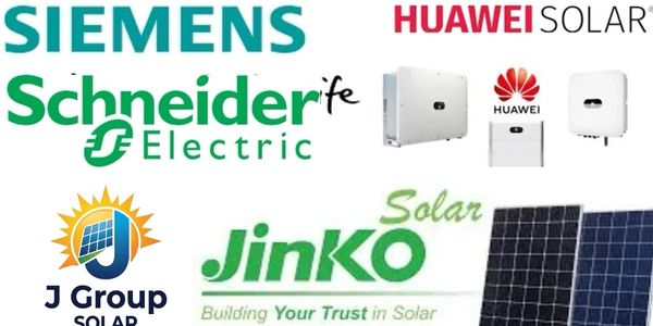Logos of leading solar energy companies and solar panels.