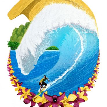 Banzai Pipeline Trans - Dan Mackin's Tropical Paintings of Paradise - Serigraph