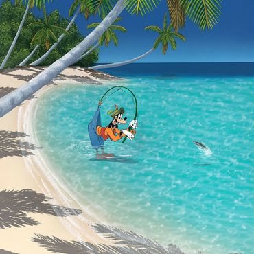 Goofy Gone Fishing - Dan Mackin's Tropical Paintings of Paradise - a Disney Art Collaboration
