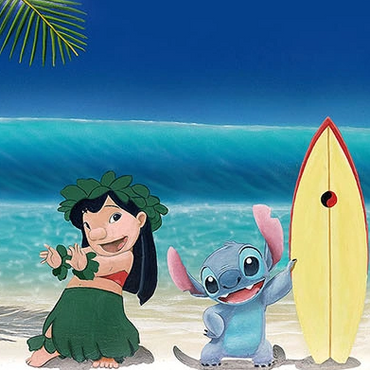 Life On The Island - Surfboard - Dan Mackin's Tropical Paintings of Paradise -Disney Collaboration