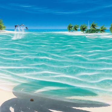 Tropical Breeze - Dan Mackin's Tropical Paintings of Paradise - Lithograph 19" x 38"