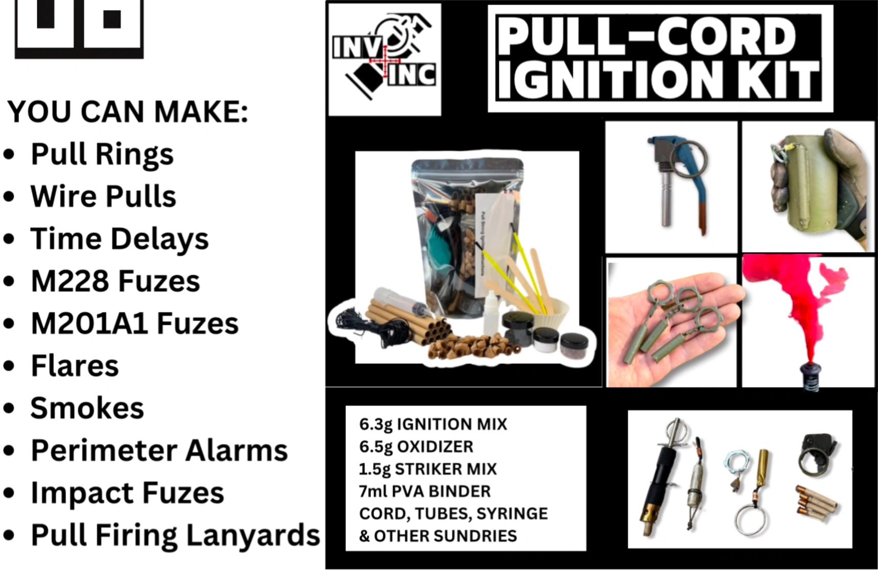 Pull Cord igniter kit, smoke grenades