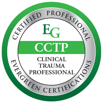 Seal of Certified Clinical Trauma Professional from Evergreen Certifications.