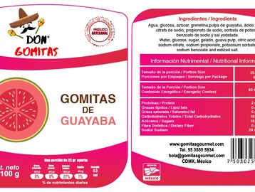 Gomitas Gourmet con Sabor a Guayaba- Fabricadas 100% artesanal  sabor original a pulpa de guayaba