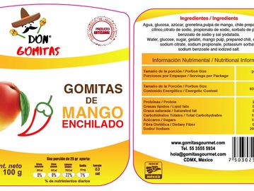 Gomitas Gourmet con Sabor a Mango Enchilado- Fabricadas 100% artesanal