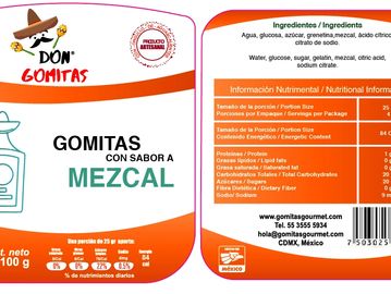 Gomitas Gourmet con Sabor y aroma a Mezcal - Fabricadas 100% artesanal con la bebida de agave.