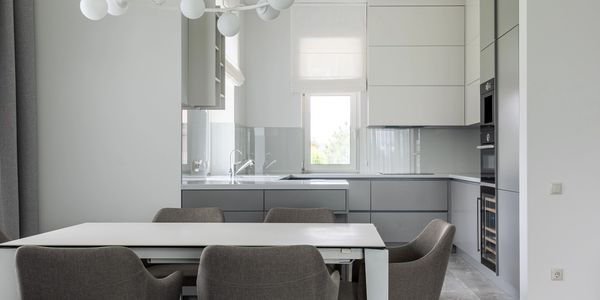 Contemporary kitchen design in neutral tones