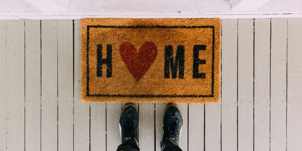 Home mat at the front door