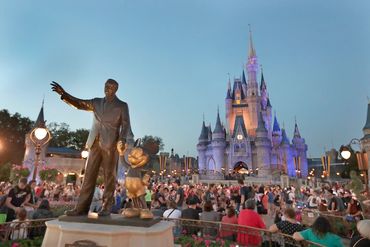 Walt Disney World Magic Kingdom parks.  Group charter bus rental transportation company ATC