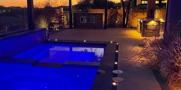 POOL SPA NIGHT LIGHTING, COVER LOUVERED ROOF SYSTEM 