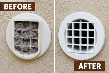 Dryer Vent cleaning before and after Duluth GA