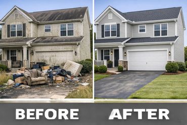 House exterior before and after cleaning