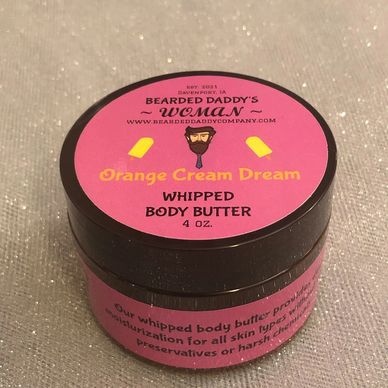 Whipped Body Butter & Sugar Scrub in an orange vanilla scent