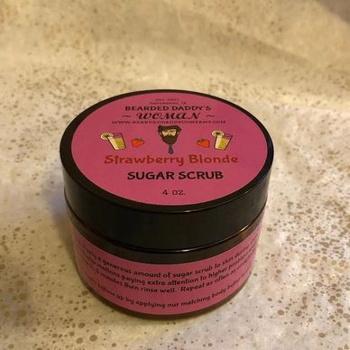 Whipped Body Butter & Sugar Scrub in a strawberry lemonade scent