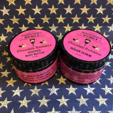 Whipped Body Butter & Sugar Scrub in a chocolate strawberry scent