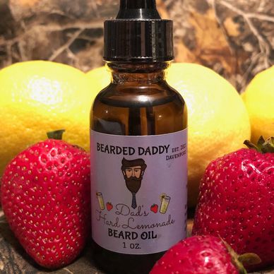 Beard Oil & Beard Butter in a strawberry lemonade scent