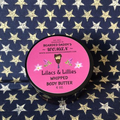 Whipped Body Butter & Sugar Scrub in the scent of lilacs & lillies