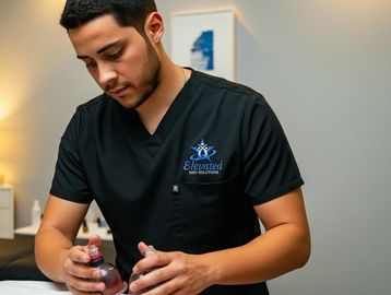 Patient receiving cupping therapy to relieve muscle tension