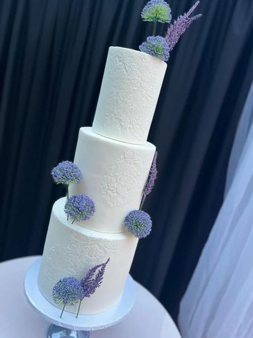 textured trendy lavender lilac cake three tier cake fondant fantasia fondant satin ice fondant sweet
