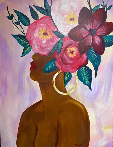 "FLOWER CROWN" ©2021 ERICA PURNELL - ACRYLIC ON CANVAS